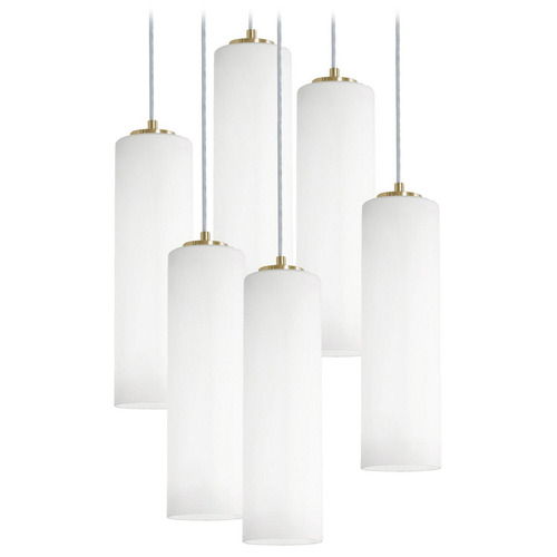 AFX Lighting Afx Lighting Leo Light Antique Brass Multi-Light Pendant with Cylindrical Shade LEOP0412MBLBRND6