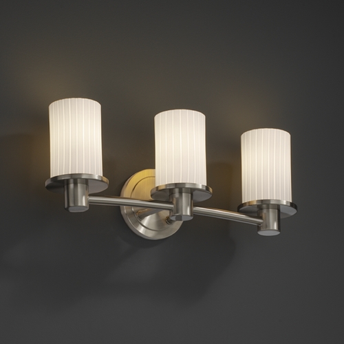 Justice Design Group Fusion Collection Bathroom Light by Justice Design Group FSN-8513-10-RBON-NCKL