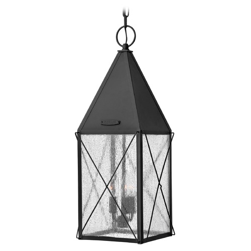 Hinkley Seeded Glass Outdoor Hanging Light Black by Hinkley Lighting 1842BK