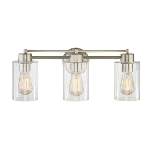 Design Classics Lighting Salida 20-Inch Vanity Light in Satin Nickel with Seeded Cylinder Glass 703-09 GL1041C