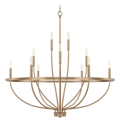 HomePlace by Capital Lighting Greyson 12-Light Chandelier in Aged Brass by HomePlace by Capital Lighting 428501AD