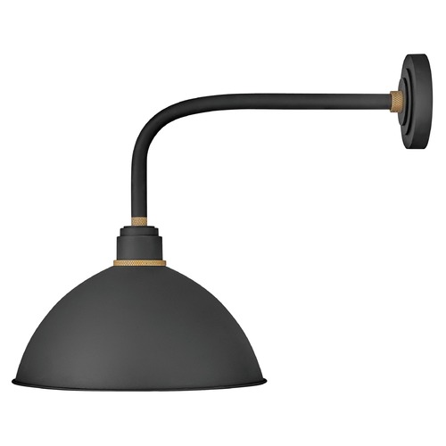 Hinkley Foundry 16-Inch Wide Textured Black & Brass Barn Light by Hinkley Lighting 10615TK
