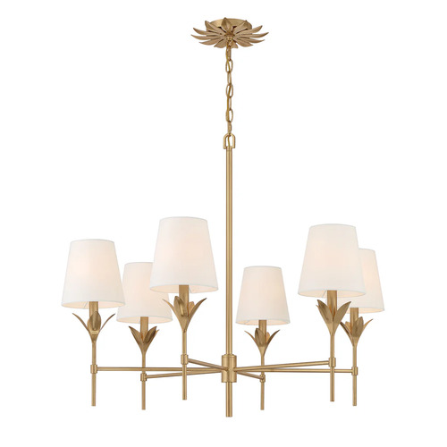 Crystorama Lighting Broche 6-Light Chandelier in Antique Gold by Crystorama Lighting 568-GA