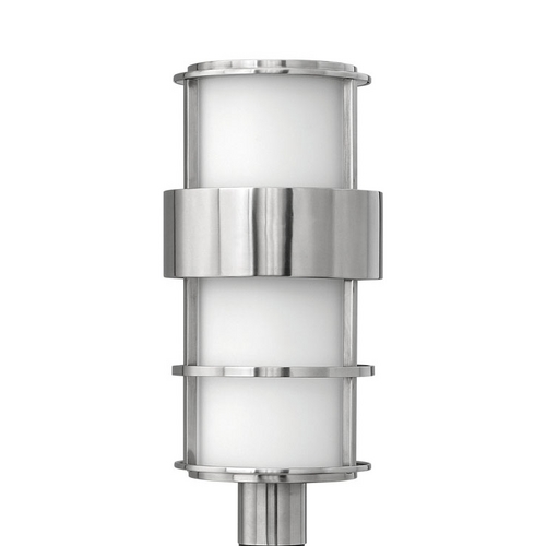 Hinkley Modern Post Light with White Glass in Stainless Steel by Hinkley Lighting 1901SS