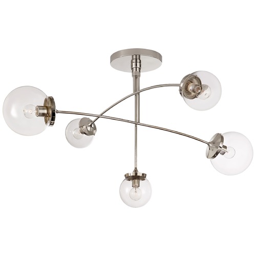 Visual Comfort Signature Collection Kate Spade New York Prescott Ceiling Mount in Nickel by Visual Comfort Signature KS5403PNCG