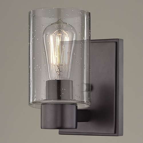 Design Classics Lighting Seeded Glass Sconce Bronze 2101-220 GL1041C