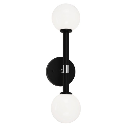 Matteo Lighting Stellar Black & Chrome Sconce by Matteo Lighting W75302BKOP