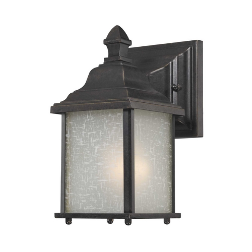 Dolan Designs Lighting Small Outdoor Wall Light with White Linen Glass - 9 Inches Tall 930-68