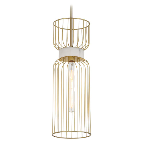 Minka Lavery Minka Lavery Park Slope Nouveau Gold Mini-Pendant Light with Cylindrical Shade 3392-754