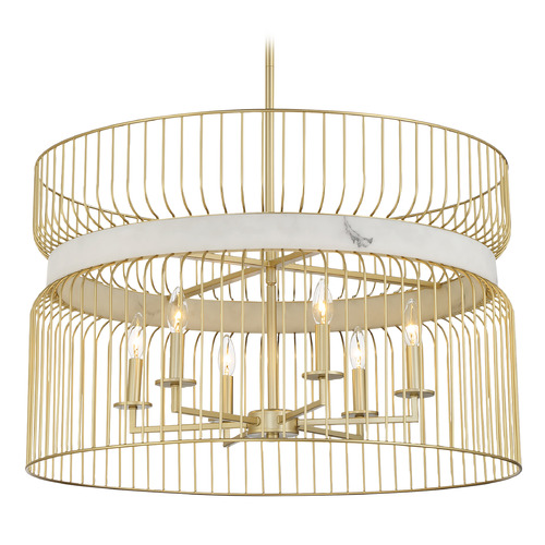 Minka Lavery Minka Lavery Park Slope Nouveau Gold Pendant Light with Drum Shade 3396-754
