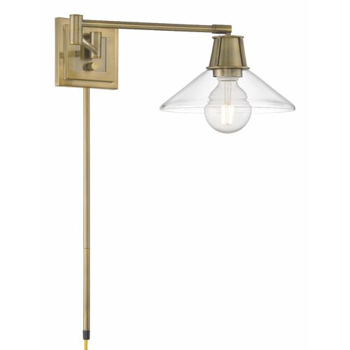 Norwell Lighting Dillon Swing Arm Sconce in Antique Brass 6661-AN-CL