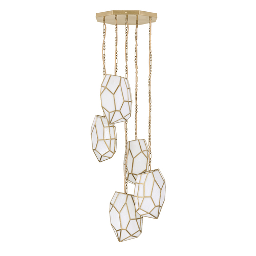 Eurofase Lighting Heera 5-Light Multi Drop Chandelier in Brass by Eurofase Lighting 46465-016