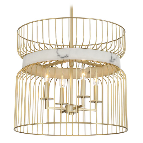 Minka Lavery Minka Lavery Park Slope Nouveau Gold Pendant Light with Drum Shade 3394-754