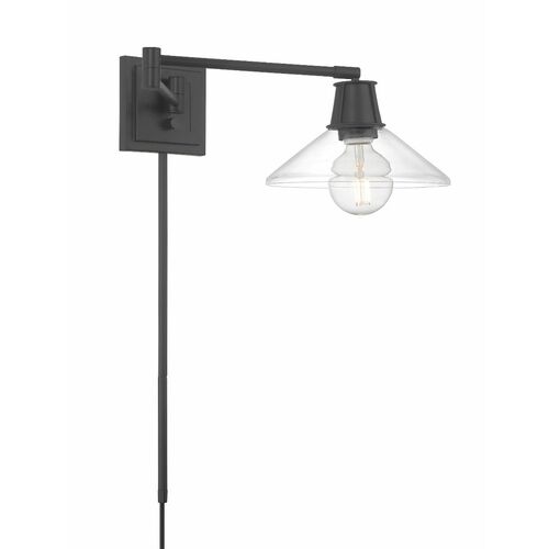 Norwell Lighting Dillon Swing Arm Sconce in Matte Black 6661-MB-CL
