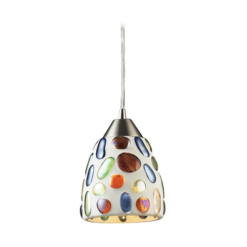 Elk Lighting Modern Mini-Pendant Light with Multi-Color Glass 542-1