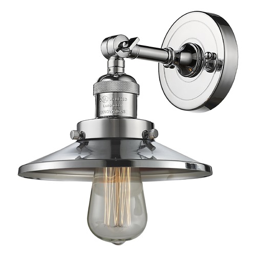 Innovations Lighting Railroad Polished Chrome Sconce by Innovations Lighting 203-PC-M7