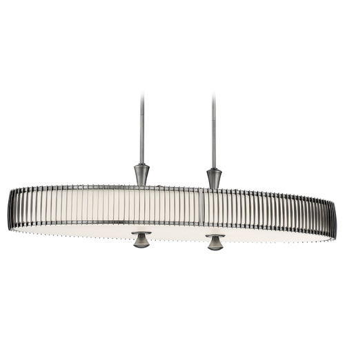 George Kovacs Lighting George Kovacs Night Moves Pewter LED Island Light with Oval Shade P1676-084C-L