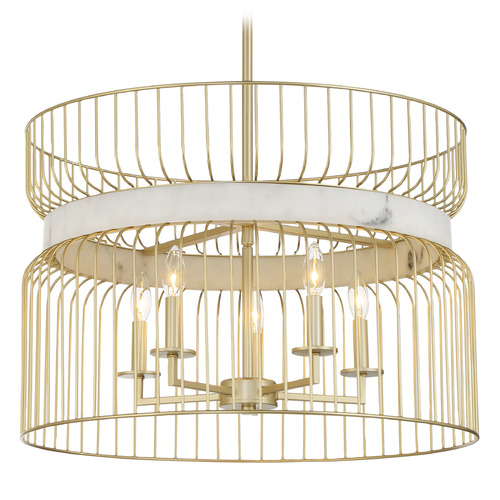 Minka Lavery Minka Lavery Park Slope Nouveau Gold Pendant Light with Drum Shade 3395-754