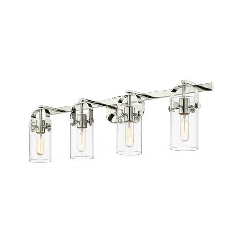 Innovations Lighting Pilaster II Bath Light in Polished Nickel by Innovations Lighting 423-4W-PN-G423-7CL