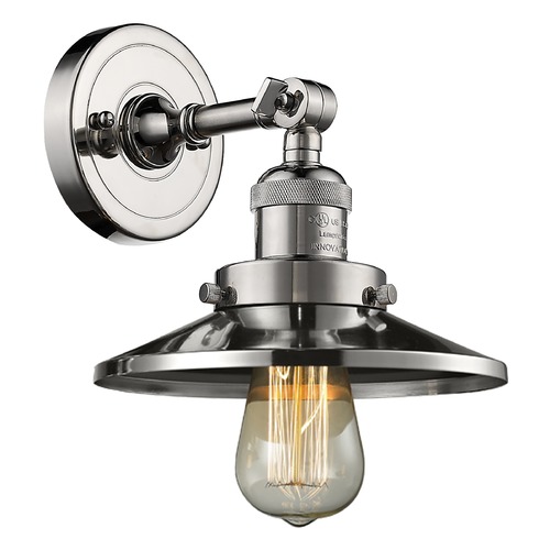 Innovations Lighting Railroad Polished Nickel Sconce by Innovations Lighting 203-PN-M1