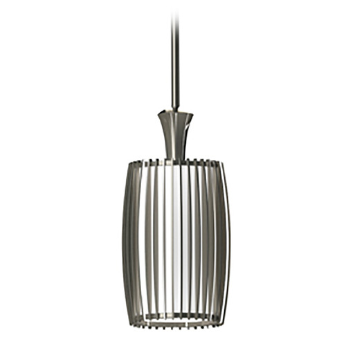 George Kovacs Lighting George Kovacs Night Moves Pewter LED Mini-Pendant Light with Cylindrical Shade P1677-084C-L
