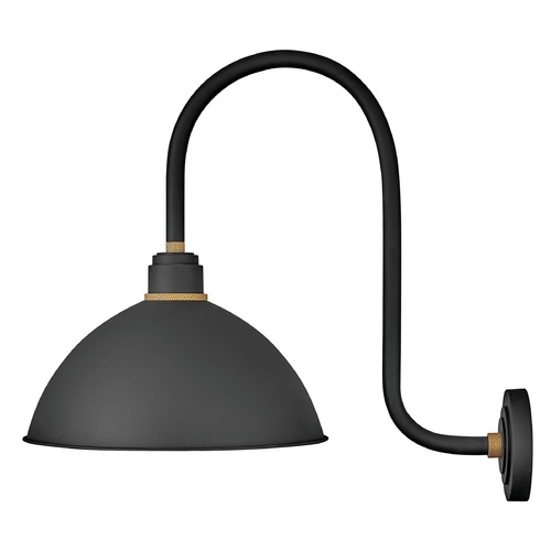 Hinkley Foundry 16-Inch Wide Textured Black & Brass Barn Light by Hinkley Lighting 10675TK