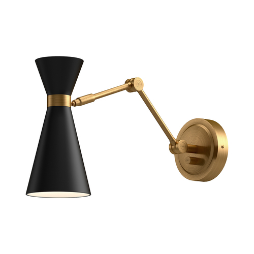 Alora Lighting Alora Lighting Blake Aged Gold & Matte Black Swing Arm Lamp WV574524MBAG