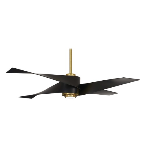 Minka Aire Artemis IV 64-Inch LED Fan in Soft Brass by Minka Aire F903L-SBR/MBK