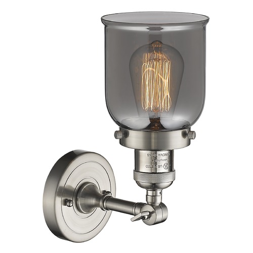 Innovations Lighting Small Bell Brushed Satin Nickel Sconce by Innovations Lighting 203-SN-G53