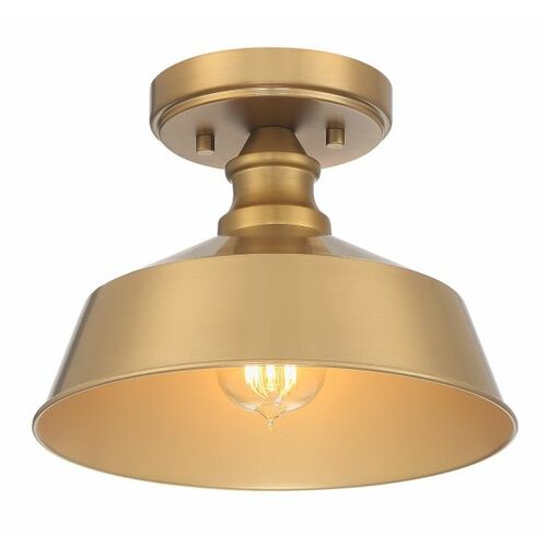 Meridian 10-Inch Semi-Flush Mount in Natural Brass by Meridian M60068NB