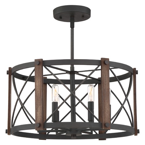 Quoizel Lighting Baron Marcado Black 6-Light Semi-Flush Light by Quoizel Lighting BRO1720MK