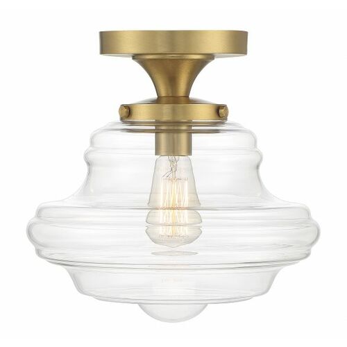Meridian 12-Inch Semi-Flush Mount in Natural Brass by Meridian M60069NB