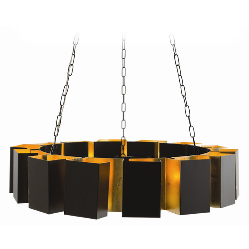 Arteriors Home Lighting Vaughn Fixed Chandelier in Bronze & Gold Leaf by Arteriors Home 89995