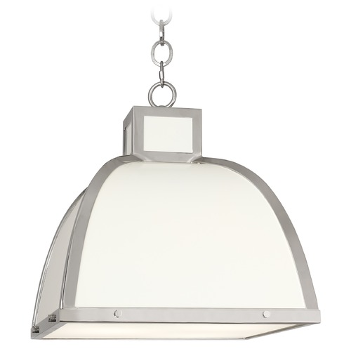 Robert Abbey Lighting Ranger White and Nickel Pendant by Robert Abbey 1447