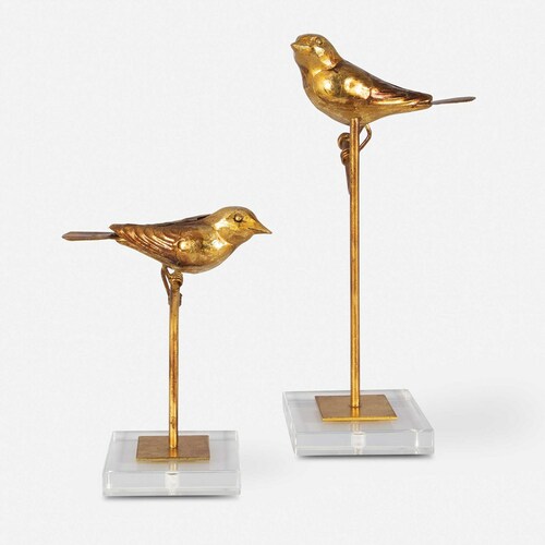 Uttermost Lighting Passerines Figurines Set of 2 in Gold Leaf by Uttermost Lighting 18898