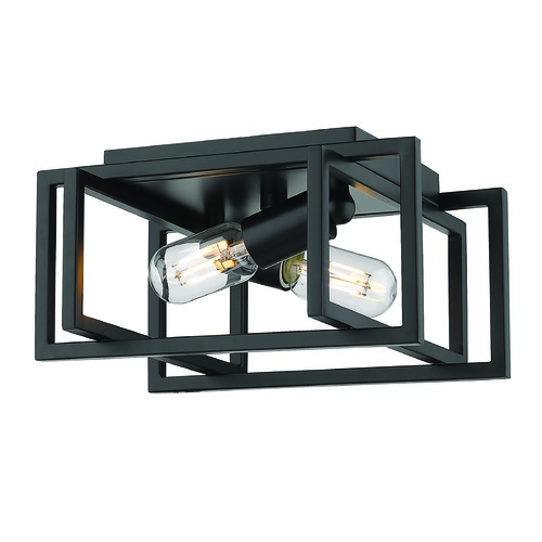 Golden Lighting Tribeca Black Flush Mount by Golden Lighting 6070-FMBLK-BLK