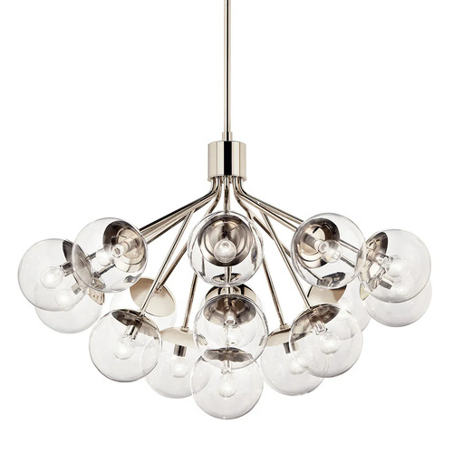 Kichler Lighting Silvarious Convertible Chandelier in Polished Nickel by Kichler 52702PNCLR