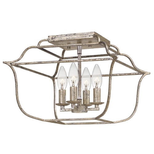 Quoizel Lighting Gallery Century Silver Leaf 4-Light Semi-Flush by Quoizel Lighting GLY1714CS