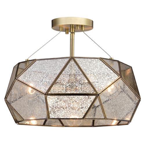 Vaxcel Lighting Vaxcel Lighting Euclid Aged Brass Semi-Flushmount Light C0284