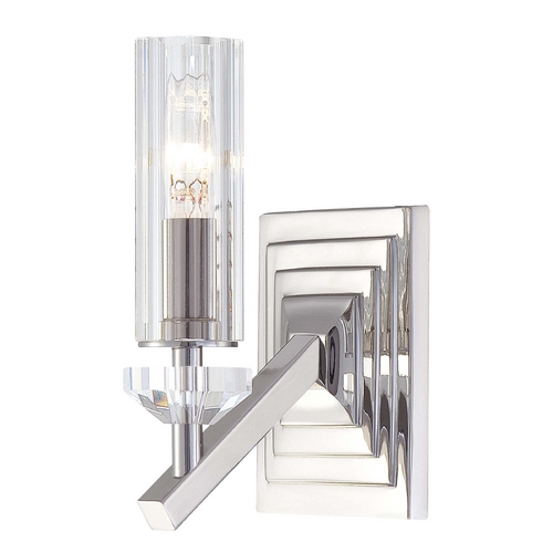 Metropolitan Lighting Sconce Wall Light with Clear Glass in Polished Nickel by Metropolitan Lighting N2651-613