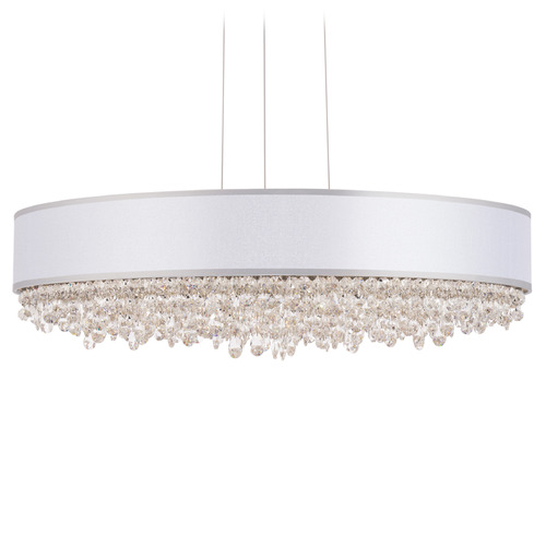 Schonbek Lighting Schonbek Worldwide Lighting Eclyptix LED Polished Stainless Steel LED Pendant Light with Drum Shade S6324-401RW1