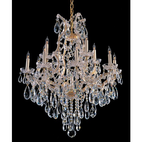 Crystorama Lighting Crystorama Maria Theresa 2-Tier 13-Light Crystal Chandelier in Gold 4413-GD-CL-MWP
