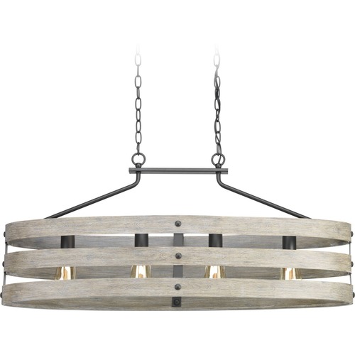 Progress Lighting Gulliver 4-Light Island Light in Faux Wood by Progress Lighting P400097-143