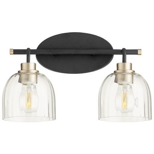 Quorum Lighting Espy 15.5-Inch Bath Light in Noir with Aged Brass Accents by Quorum Lighting 507-2-6980