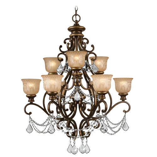 Crystorama Lighting Crystorama Lighting Norwalk Bronze Umber Crystal Chandelier 7509-BU-CL-SAQ