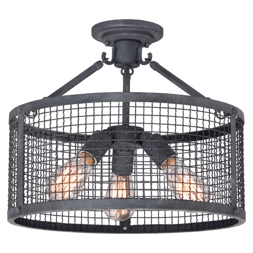 Quoizel Lighting Wilder 16-Inch Semi-Flush Mount in Mottled Black by Quoizel Lighting WLR1716MB
