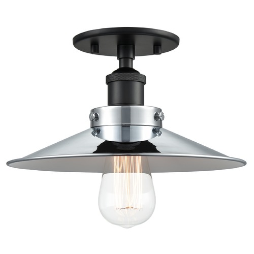 Matteo Lighting Bulstrodes Workshop Black & Chrome Semi-Flush Mount by Matteo Lighting X46111BKCH