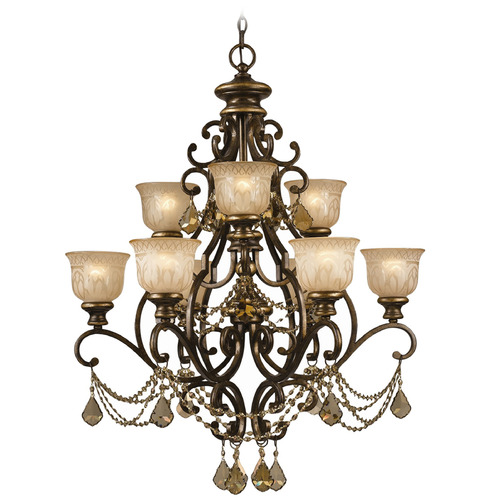 Crystorama Lighting Crystorama Lighting Norwalk Bronze Umber Crystal Chandelier 7509-BU-GT-MWP