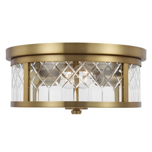 Visual Comfort Studio Collection Alexa Hampton 13-Inch 2-Light Alec Burnished Brass Flush Mount by Visual Comfort Studio AF1072BBS