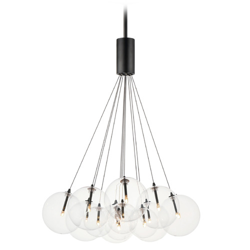 ET2 Lighting Et2 Burst Black LED Multi-Light Pendant with Globe Shade E25089-18BK